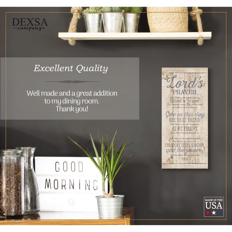 DEXSA Lord's Prayer Wood Plaque - Made in the USA - 5.5x12 - Frame Wall Hanging Decoration | Our Father, who art in heaven, hallowed be Thy name. Thy Kingdom come | Christian Family Home Decor Saying - Image 2